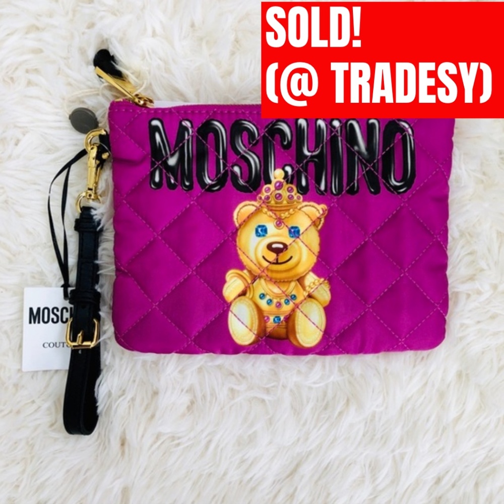 NWT: MOSCHINO Techno Fabric Tufted Wrislet - Picture 1 of 7